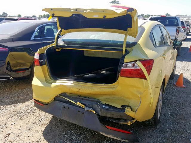 KNADM4A36G6553410 - 2016 KIA RIO LX YELLOW photo 9