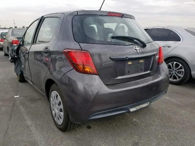 VNKKTUD31FA031991 - 2015 TOYOTA YARIS CHARCOAL photo 3