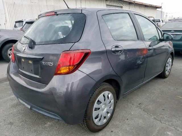 VNKKTUD31FA031991 - 2015 TOYOTA YARIS CHARCOAL photo 4