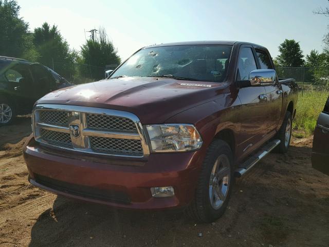 1C6RD7PT6CS348342 - 2012 DODGE RAM 1500 L MAROON photo 2