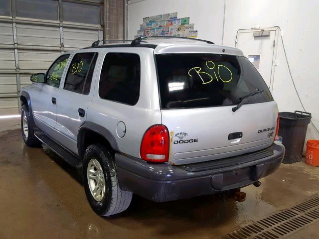 1D4HS38N23F593461 - 2003 DODGE DURANGO SP GRAY photo 3