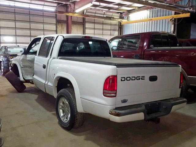 1B7HL38N52S506619 - 2002 DODGE DAKOTA QUA WHITE photo 3