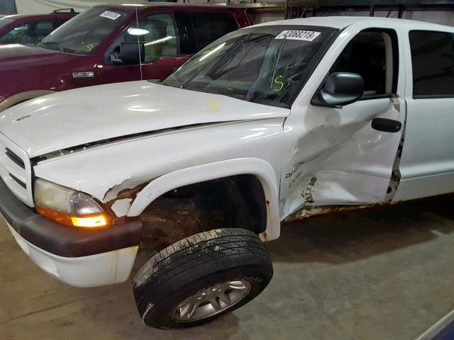 1B7HL38N52S506619 - 2002 DODGE DAKOTA QUA WHITE photo 9