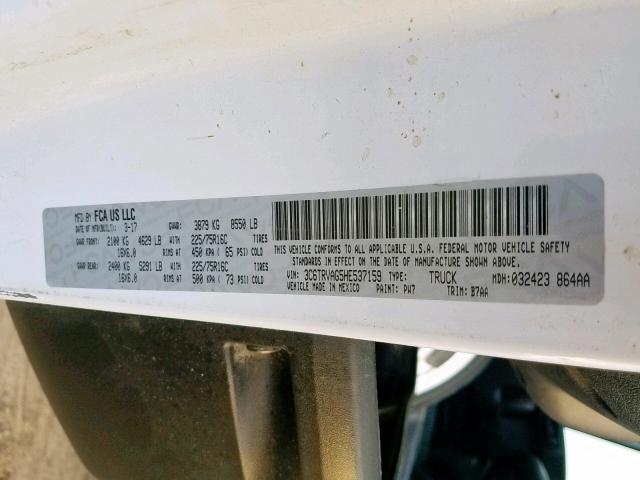 3C6TRVAG5HE537159 - 2017 RAM PROMASTER 白色 照片 10