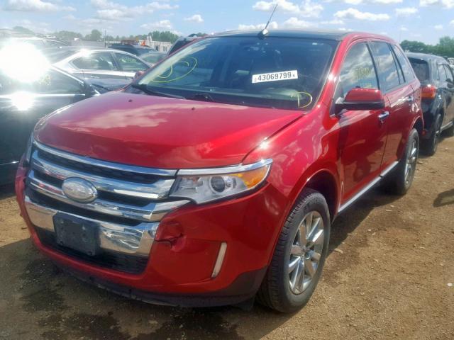 2FMDK3JC2BBB26279 - 2011 FORD EDGE SEL RED photo 2