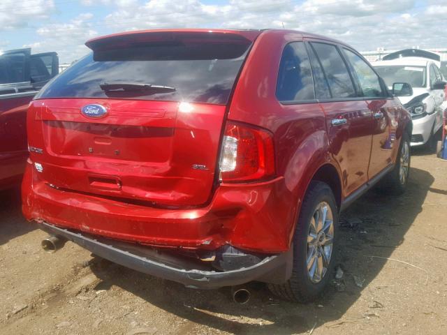 2FMDK3JC2BBB26279 - 2011 FORD EDGE SEL RED photo 4