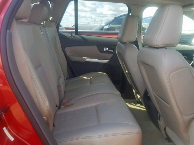 2FMDK3JC2BBB26279 - 2011 FORD EDGE SEL RED photo 6