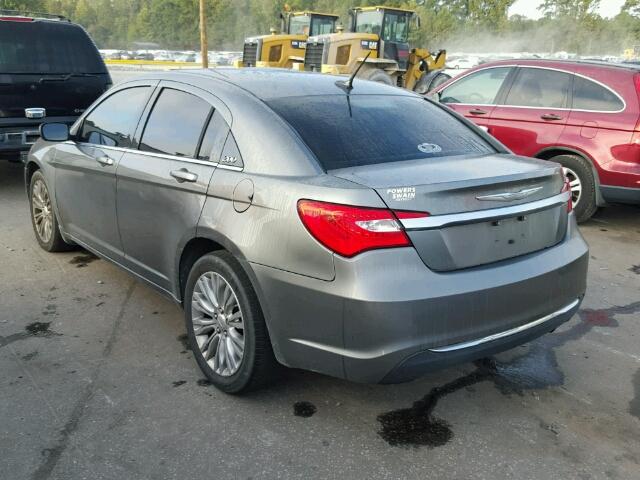 1C3CCBAB8CN256947 - 2012 CHRYSLER 200 LX GRAY photo 3