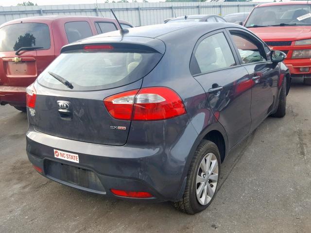 KNADN5A31D6175530 - 2013 KIA RIO EX GRAY photo 4