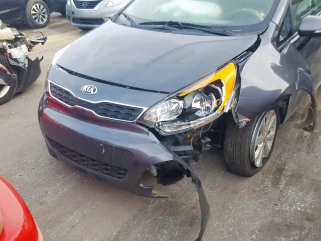 KNADN5A31D6175530 - 2013 KIA RIO EX GRAY photo 9