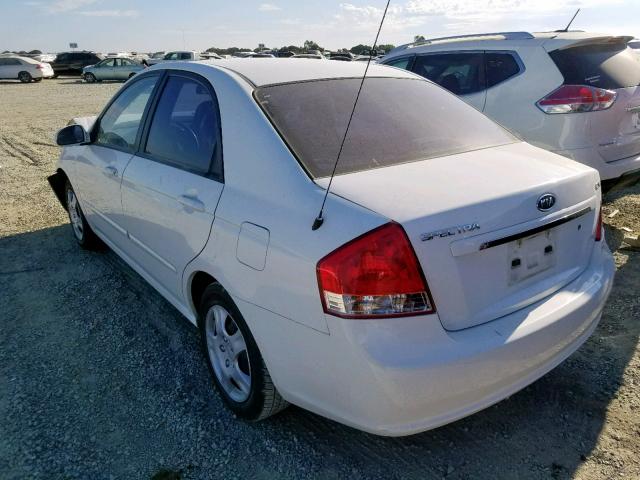 KNAFE222495663851 - 2009 KIA SPECTRA EX WHITE photo 3