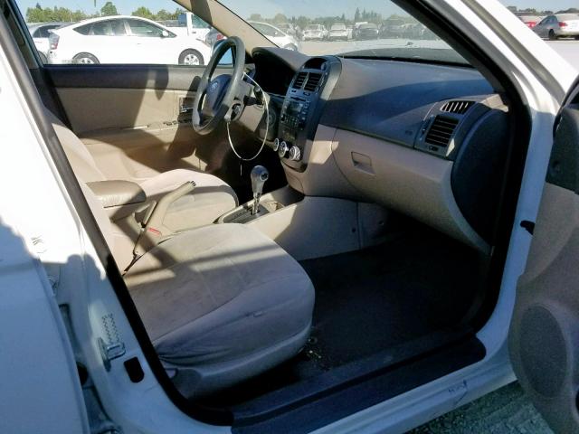 KNAFE222495663851 - 2009 KIA SPECTRA EX WHITE photo 5