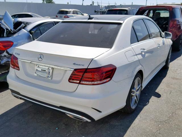 WDDHF9BB5EB021724 - 2014 MERCEDES-BENZ E 550 4MAT WHITE photo 4