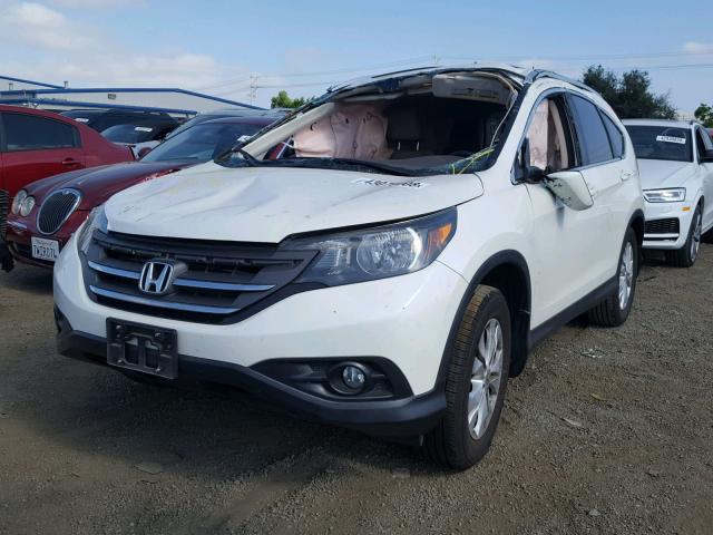 5J6RM3H74EL000825 - 2014 HONDA CR-V EXL WHITE photo 2