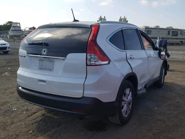 5J6RM3H74EL000825 - 2014 HONDA CR-V EXL WHITE photo 4