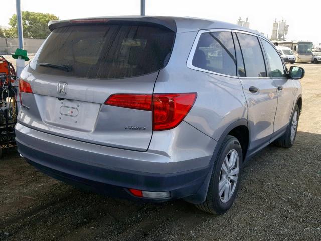 5FNYF6H19HB053892 - 2017 HONDA PILOT LX GRAY photo 4