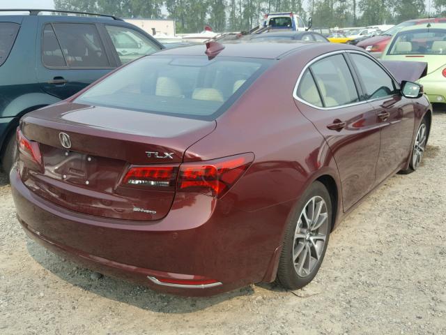 19UUB3F75FA008021 - 2015 ACURA TLX ADVANC BURGUNDY photo 4