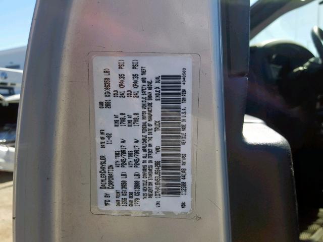 1D7HA16N53J564286 - 2003 DODGE RAM 1500 S SILVER photo 10