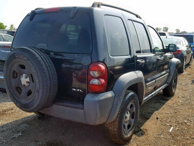 1J4GL48K55W504352 - 2005 JEEP LIBERTY SP BLACK photo 4