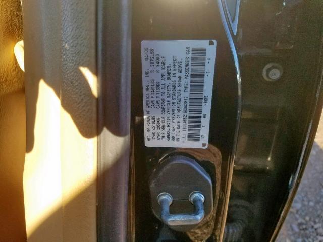 19UUA66216A043812 - 2006 ACURA 3.2TL BLACK photo 10