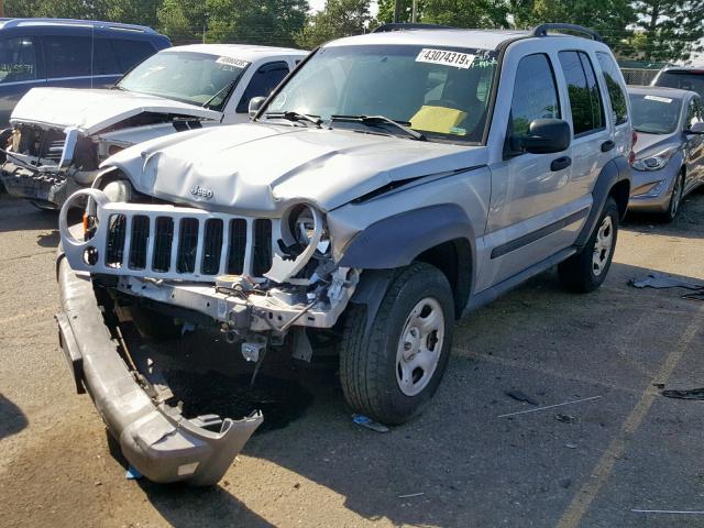 1J4GL48K47W670994 - 2007 JEEP LIBERTY SP SILVER photo 2