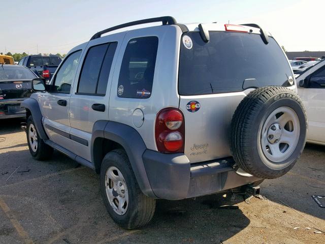 1J4GL48K47W670994 - 2007 JEEP LIBERTY SP SILVER photo 3