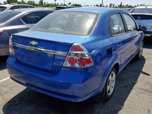 KL1TD56E29B618785 - 2009 CHEVROLET AVEO LS BLUE photo 4