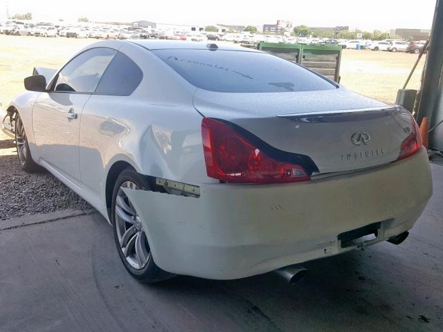 JNKCV64E78M126379 - 2008 INFINITI G37 BASE WHITE photo 3