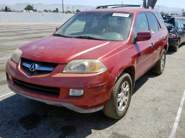 2HNYD18796H516600 - 2006 ACURA MDX TOURIN MAROON photo 2