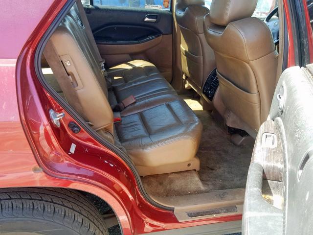 2HNYD18796H516600 - 2006 ACURA MDX TOURIN MAROON photo 6