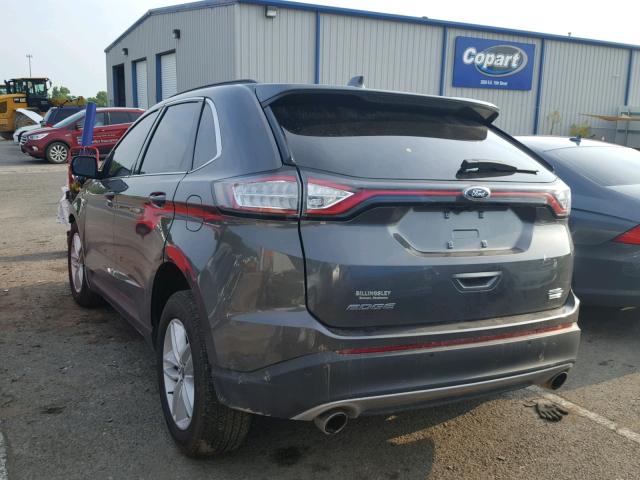 2FMPK3J9XJBB39040 - 2018 FORD EDGE SEL GRAY photo 3