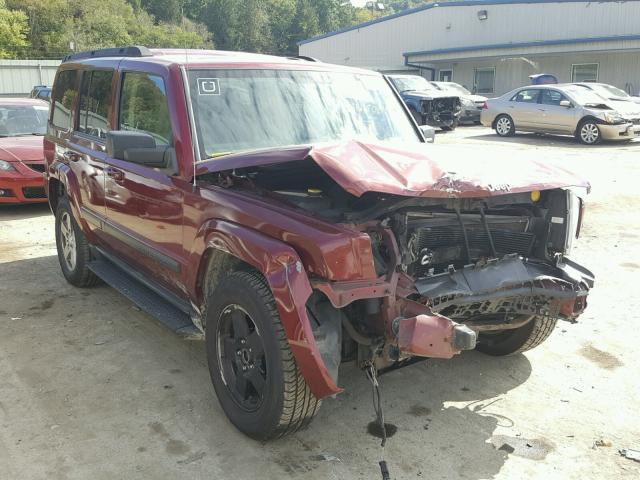 1J8HG48K67C527585 - 2007 JEEP COMMANDER MAROON photo 1