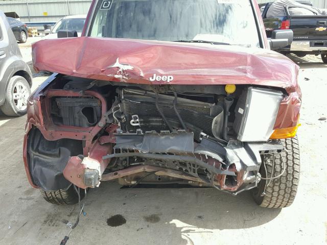1J8HG48K67C527585 - 2007 JEEP COMMANDER MAROON photo 10