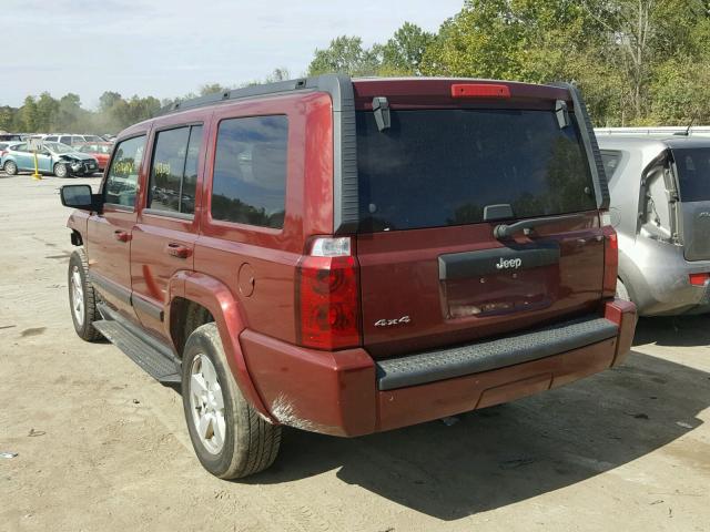 1J8HG48K67C527585 - 2007 JEEP COMMANDER MAROON photo 3