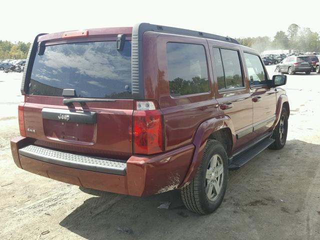 1J8HG48K67C527585 - 2007 JEEP COMMANDER MAROON photo 4