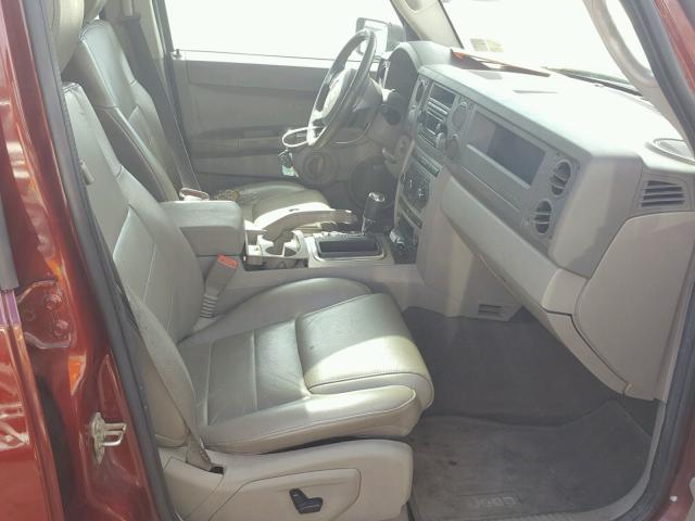 1J8HG48K67C527585 - 2007 JEEP COMMANDER MAROON photo 5