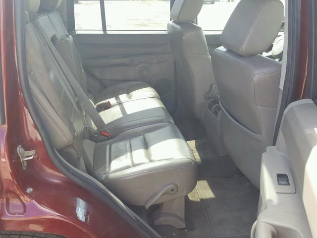 1J8HG48K67C527585 - 2007 JEEP COMMANDER MAROON photo 6