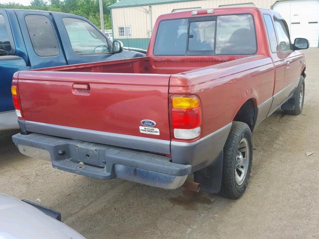 1FTYR14X9WPA79013 - 1998 FORD RANGER SUP MAROON photo 4