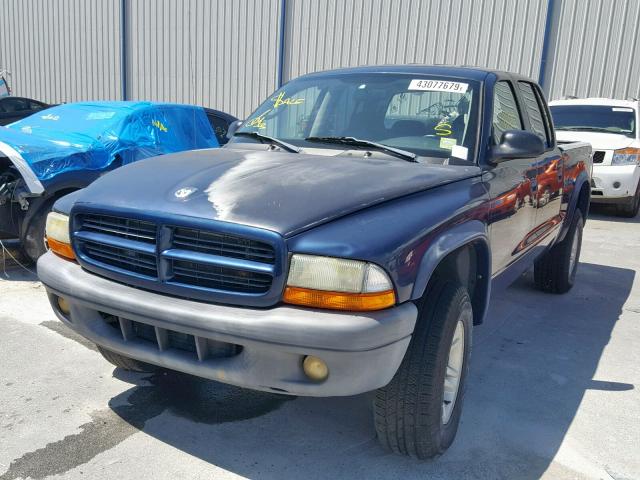 1D7HG38X93S288715 - 2003 DODGE DAKOTA QUA BLUE photo 2