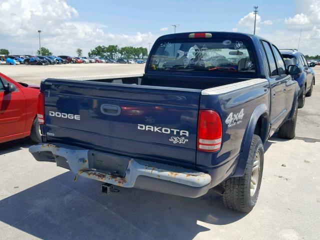 1D7HG38X93S288715 - 2003 DODGE DAKOTA QUA BLUE photo 4