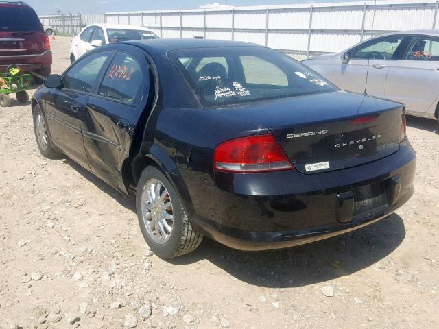 1C3EL56R63N523969 - 2003 CHRYSLER SEBRING LX BLACK photo 3