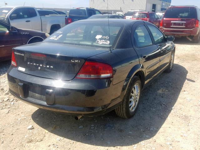 1C3EL56R63N523969 - 2003 CHRYSLER SEBRING LX BLACK photo 4