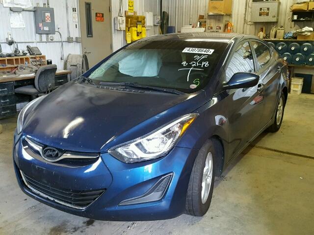 5NPDH4AE7FH640813 - 2015 HYUNDAI ELANTRA SE BLUE photo 2