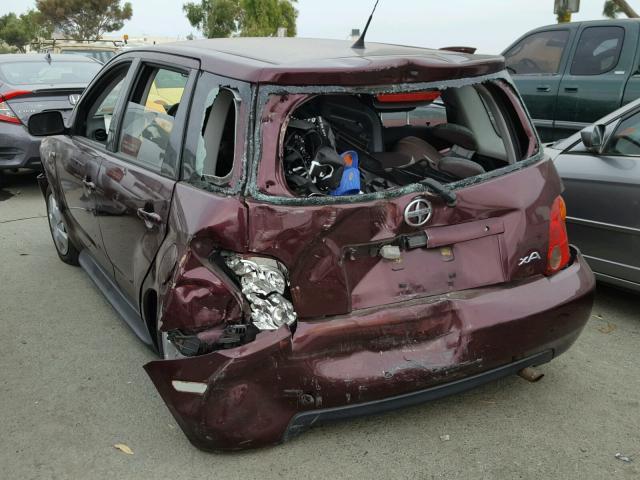 JTKKT624240076983 - 2004 TOYOTA SCION XA MAROON photo 3