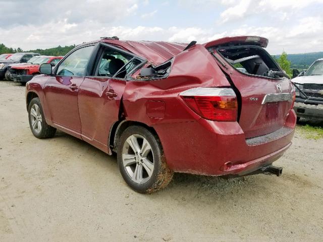 JTEES43A892148549 - 2009 TOYOTA HIGHLANDER MAROON photo 3