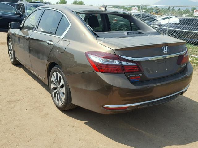 JHMCR6F52HC026472 - 2017 HONDA ACCORD HYB BROWN photo 3