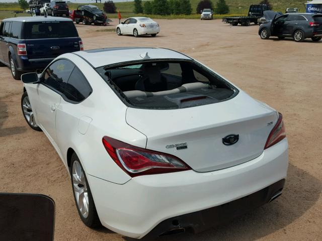 KMHHT6KD8DU091915 - 2013 HYUNDAI GENESIS CO WHITE photo 3