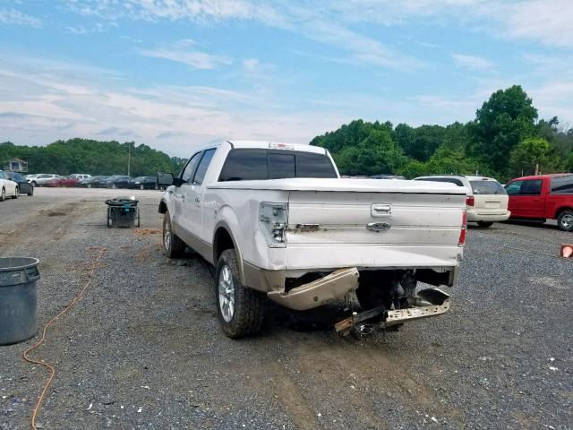 1FTFW1ET9DFC25635 - 2013 FORD F150 SUPER WHITE photo 3