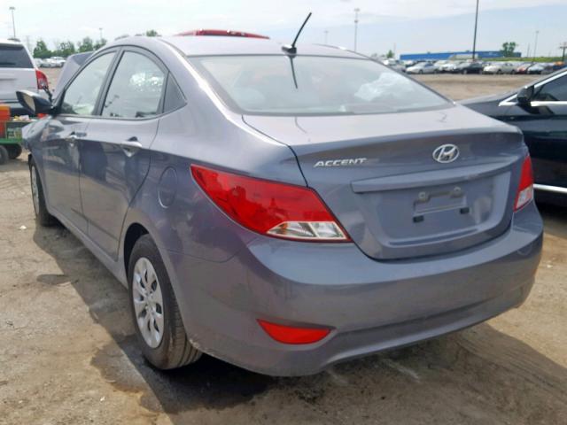 KMHCT4AE4HU218755 - 2017 HYUNDAI ACCENT SE GRAY photo 3