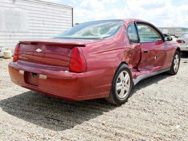 2G1WJ15K569179716 - 2006 CHEVROLET MONTE CARL BURGUNDY photo 4